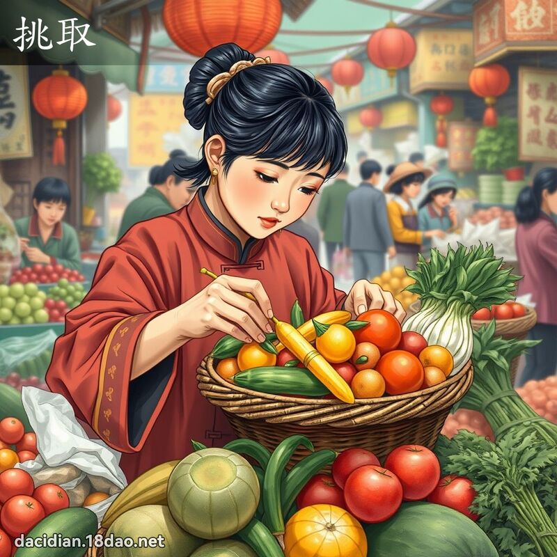 挑取 - 國語大辭典配圖