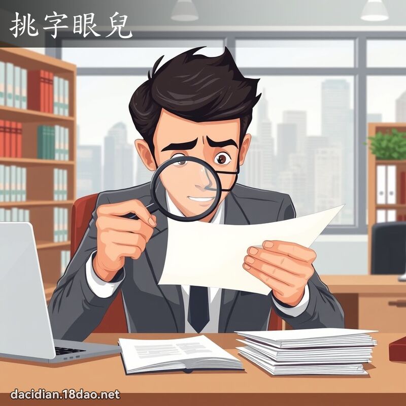 挑字眼儿 - 国语大辞典配图