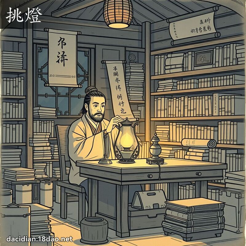 挑燈 - 國語大辭典配圖