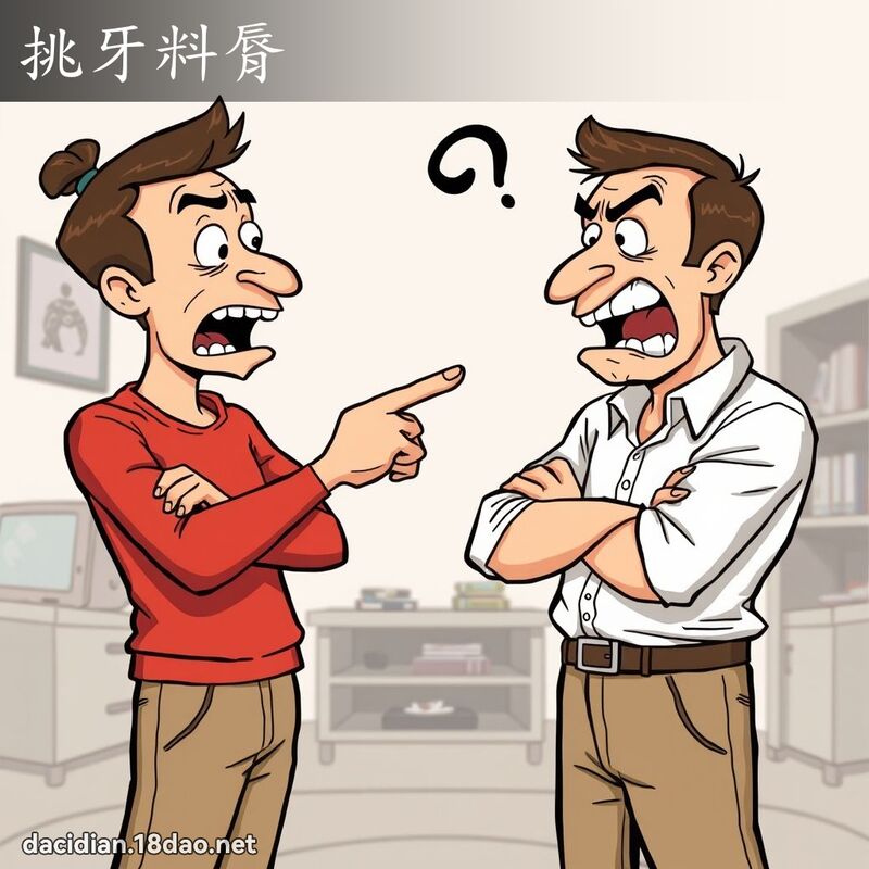 挑牙料脣 - 國語大辭典配圖