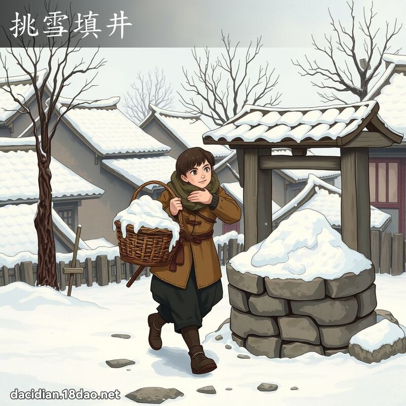 挑雪填井 - 国语大辞典配图