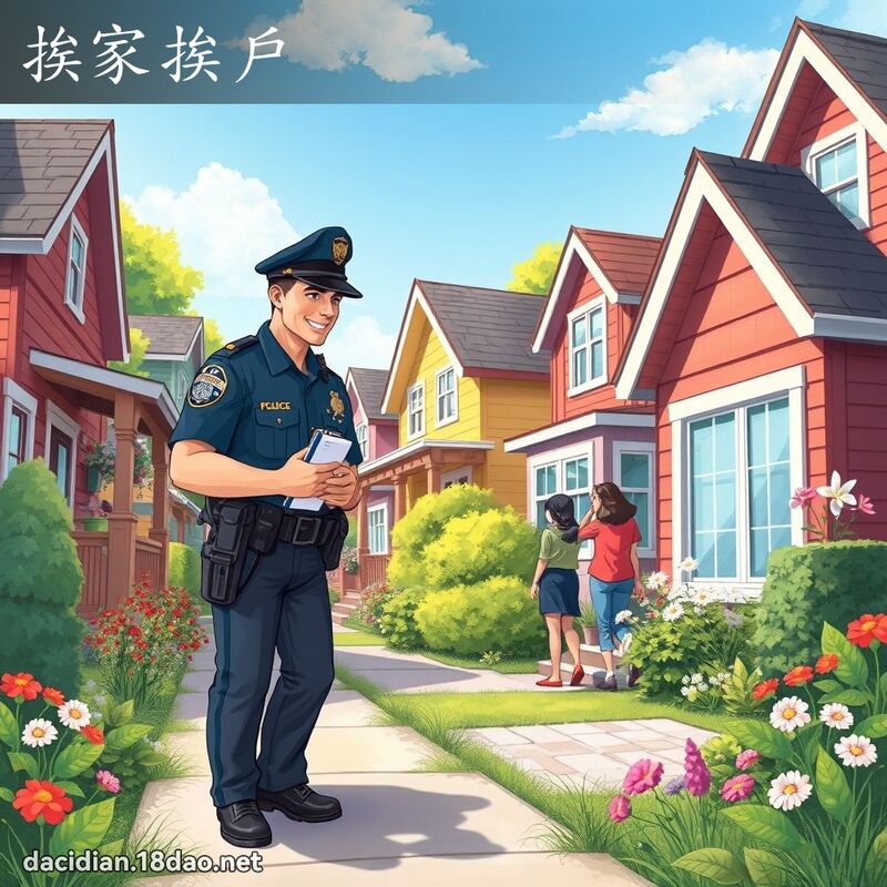 挨家挨戶 - 國語大辭典配圖
