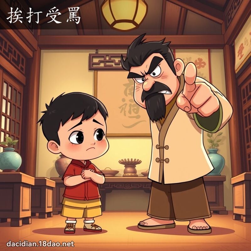 挨打受罵 - 國語大辭典配圖
