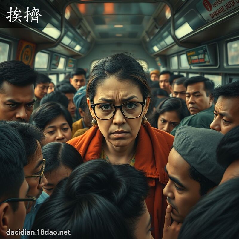挨挤 - 国语大辞典配图