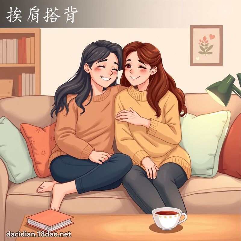 挨肩搭背 - 國語大辭典配圖
