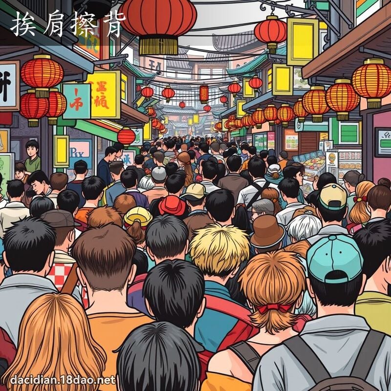 挨肩擦背 - 国语大辞典配图