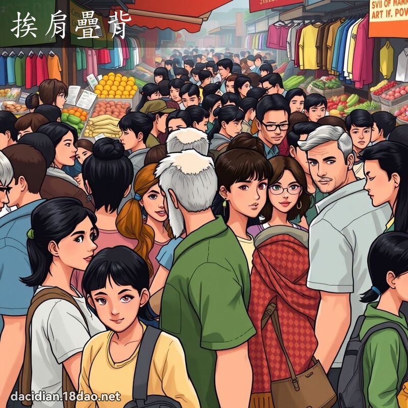挨肩叠背 - 国语大辞典配图