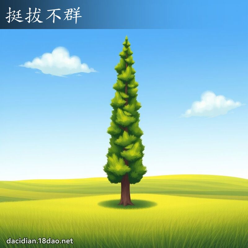 挺拔不群 - 國語大辭典配圖