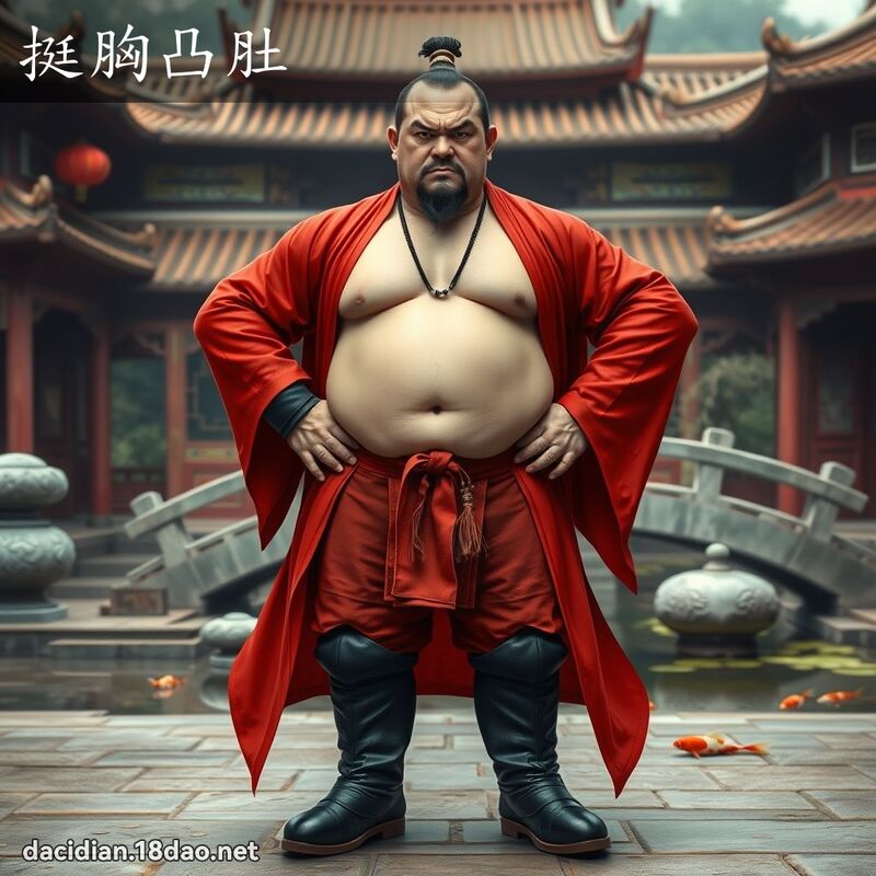 挺胸凸肚 - 國語大辭典配圖
