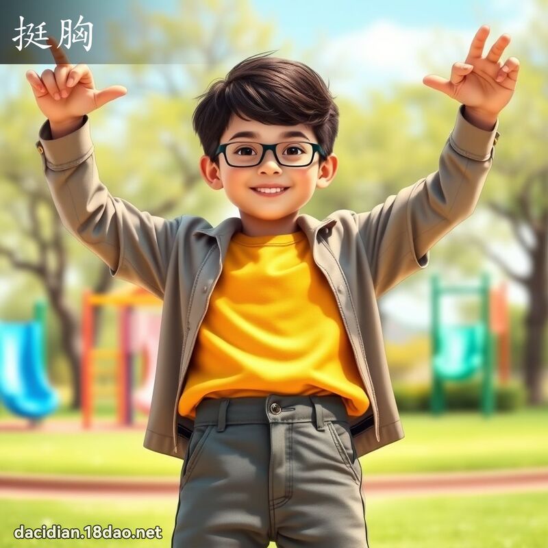 挺胸 - 國語大辭典配圖