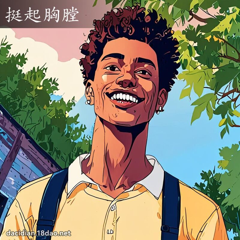 挺起胸膛 - 國語大辭典配圖