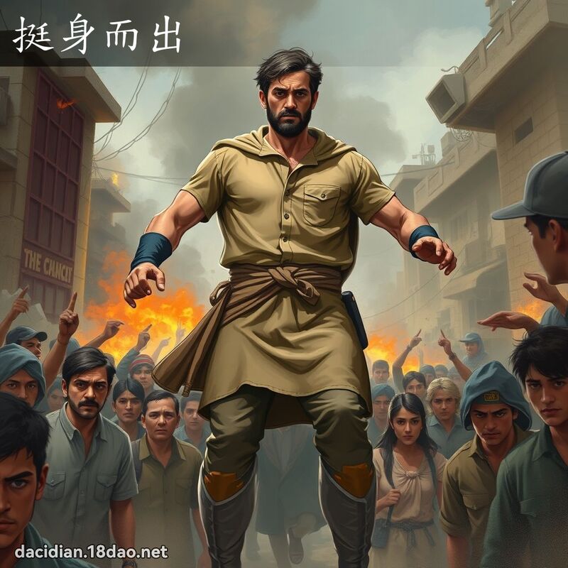 挺身而出 - 國語大辭典配圖
