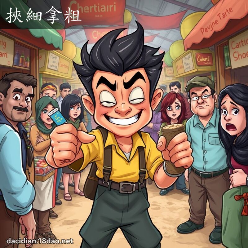挾細拿粗 - 國語大辭典配圖