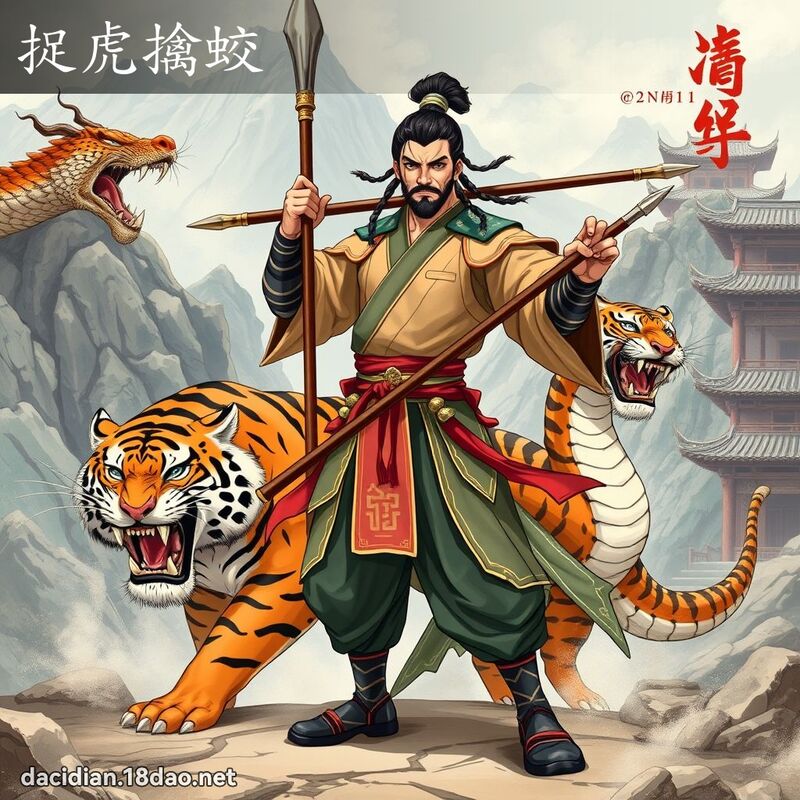 捉虎擒蛟 - 國語大辭典配圖