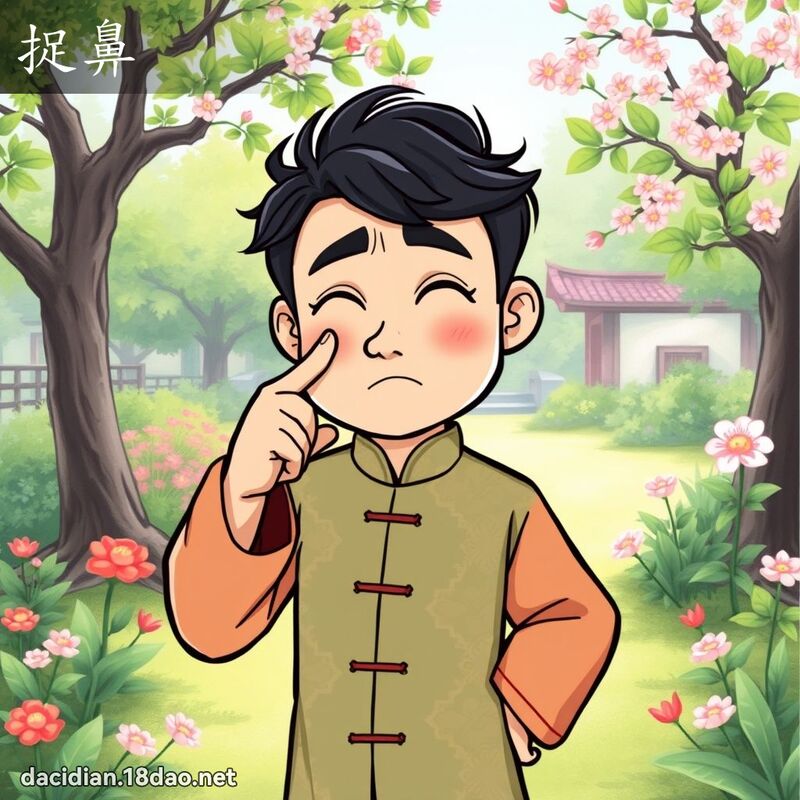 捉鼻 - 國語大辭典配圖