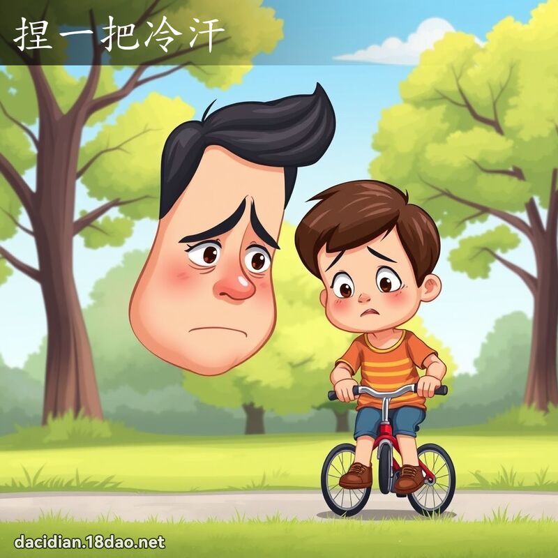 捏一把冷汗 - 國語大辭典配圖