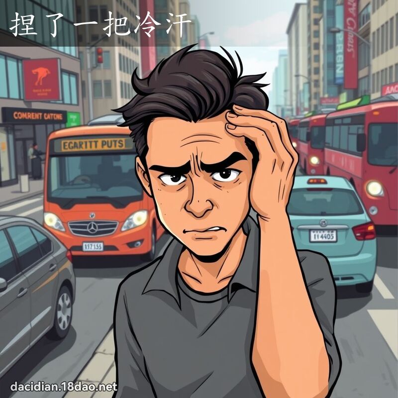 捏了一把冷汗 - 國語大辭典配圖