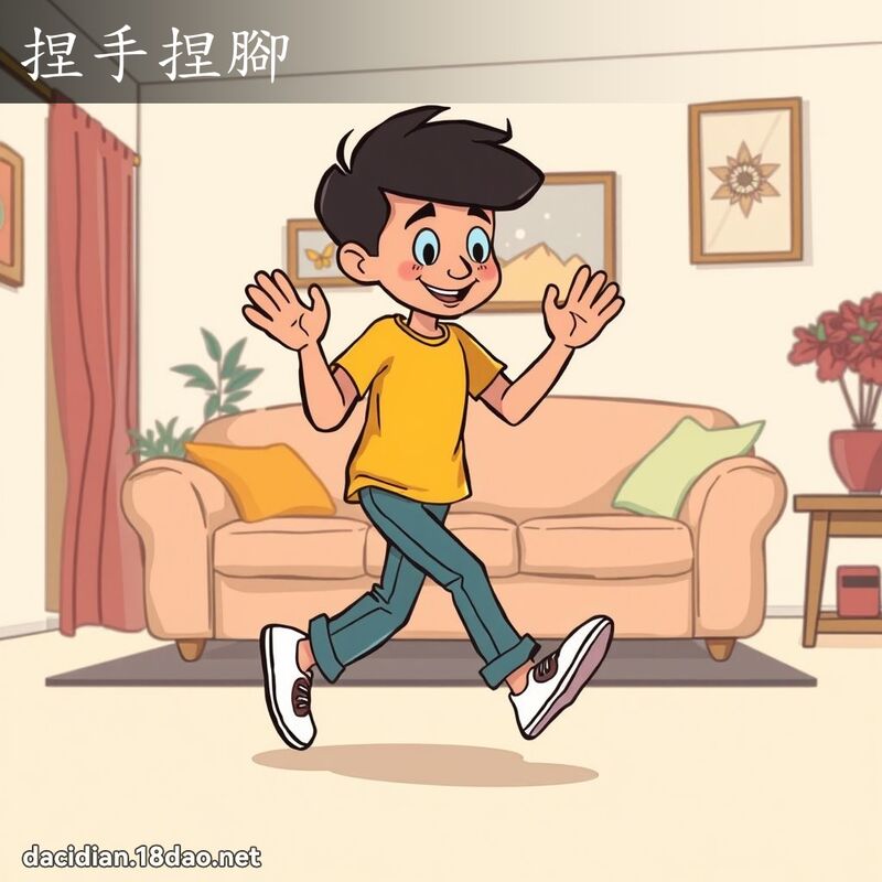 捏手捏腳 - 國語大辭典配圖