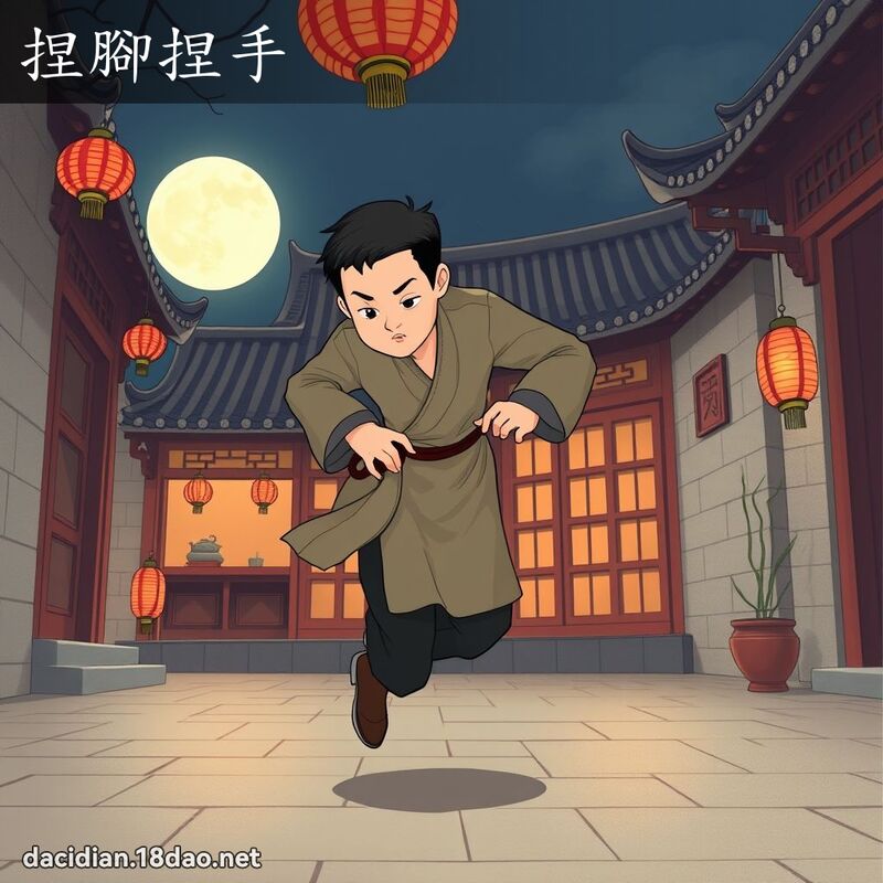 捏腳捏手 - 國語大辭典配圖