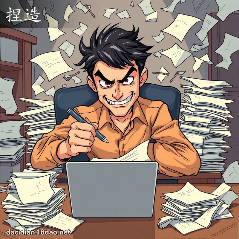捏造 - 國語大辭典配圖