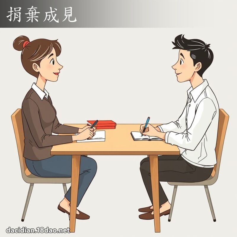 捐弃成见 - 国语大辞典配图