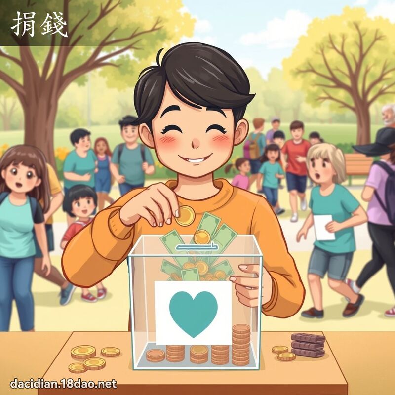 捐錢 - 國語大辭典配圖