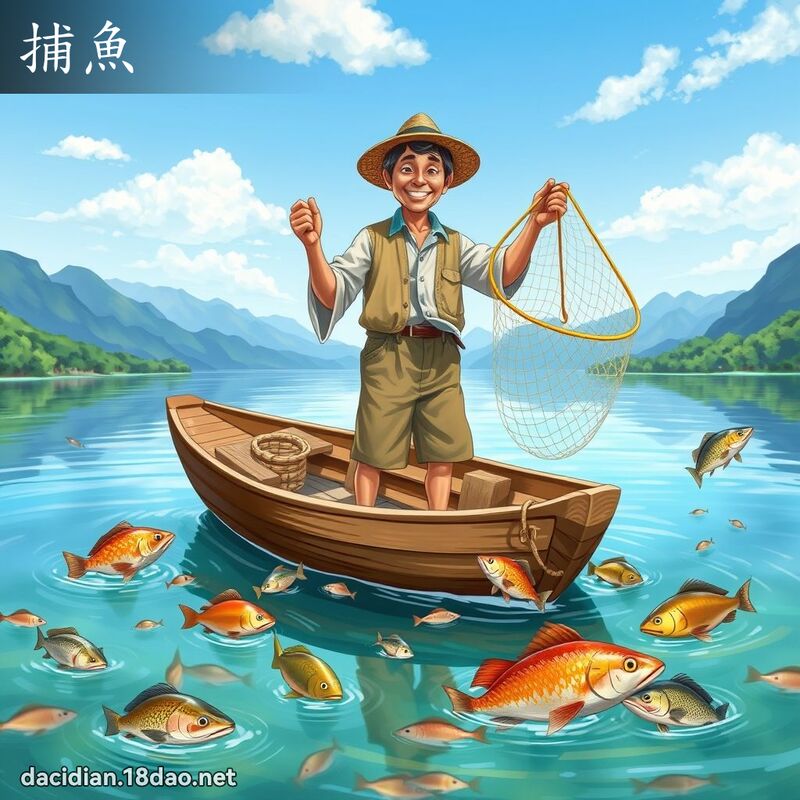 捕魚 - 國語大辭典配圖