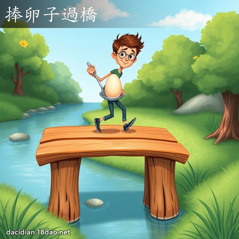 捧卵子过桥 - 国语大辞典配图