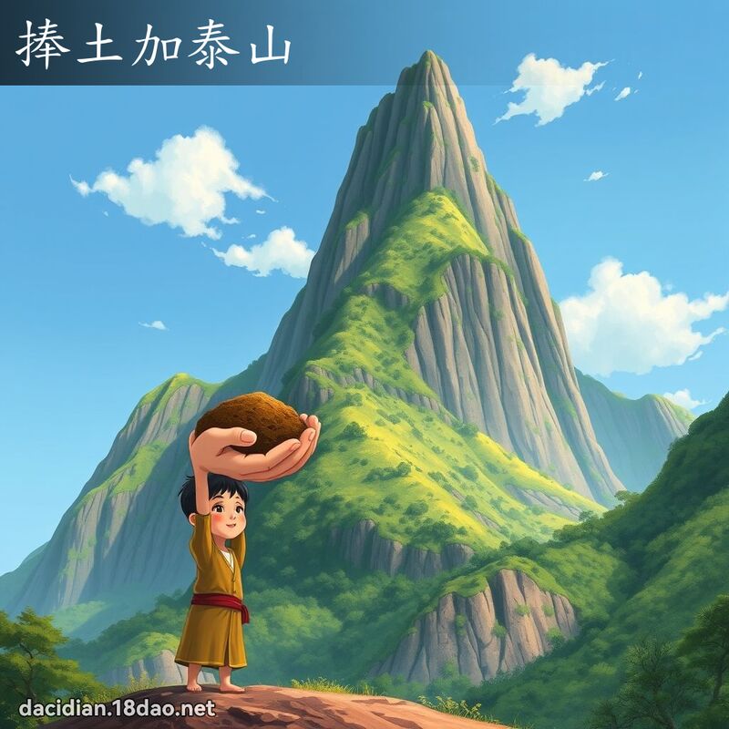 捧土加泰山 - 国语大辞典配图