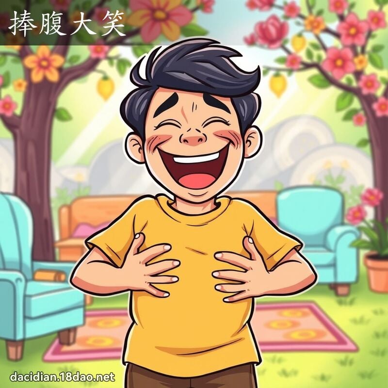 捧腹大笑 - 国语大辞典配图