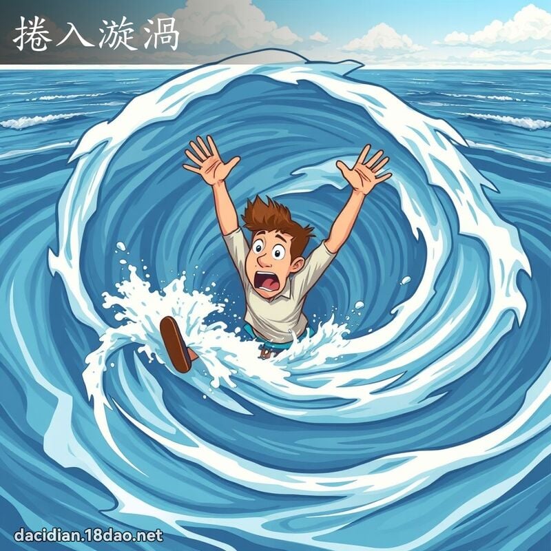 捲入漩涡 - 国语大辞典配图