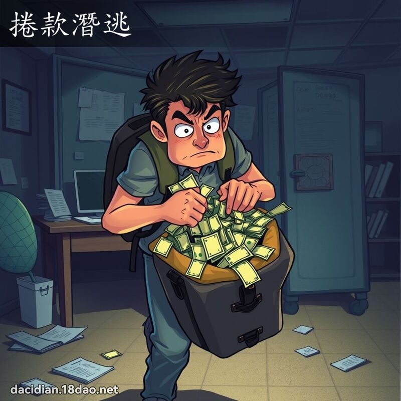 捲款潛逃 - 國語大辭典配圖