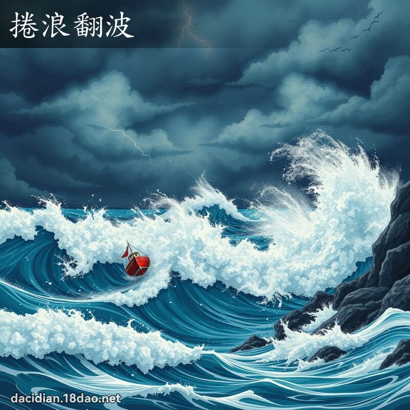 捲浪翻波 - 國語大辭典配圖