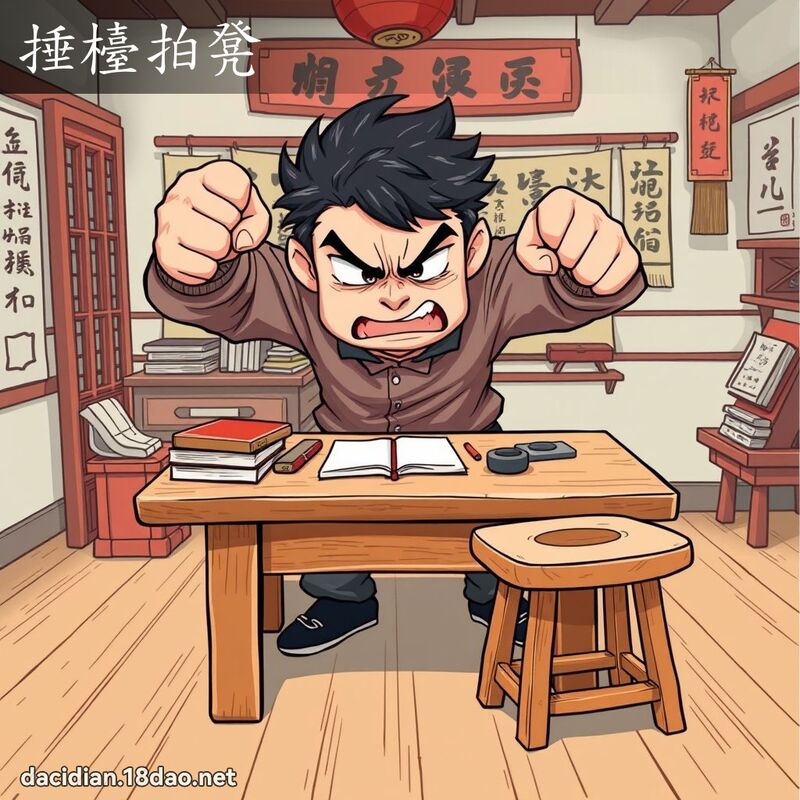 捶檯拍凳 - 國語大辭典配圖