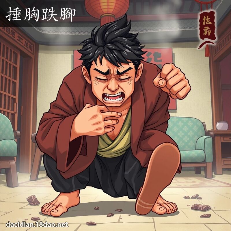 捶胸跌腳 - 國語大辭典配圖