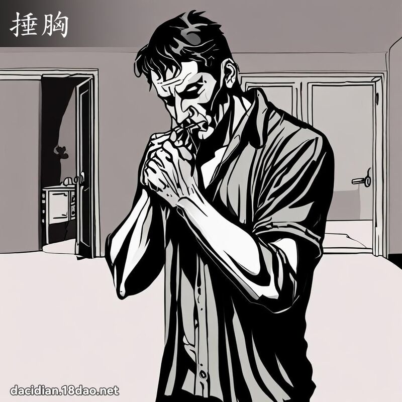 捶胸 - 國語大辭典配圖
