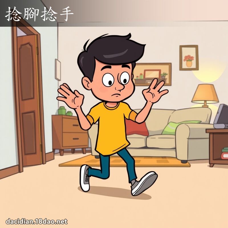 捻腳捻手 - 國語大辭典配圖