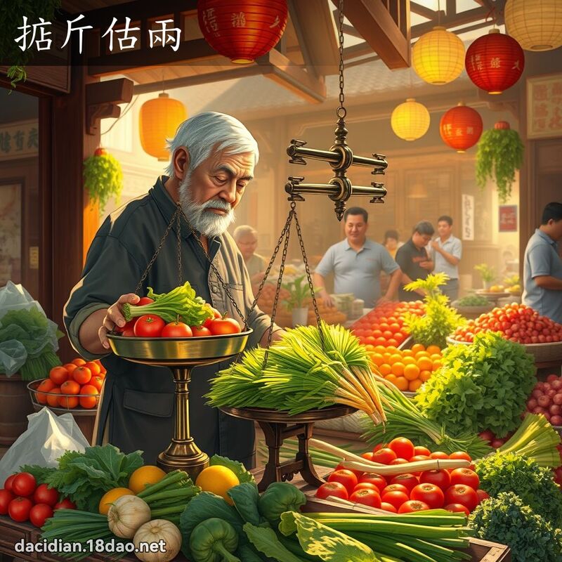 掂斤估兩 - 國語大辭典配圖