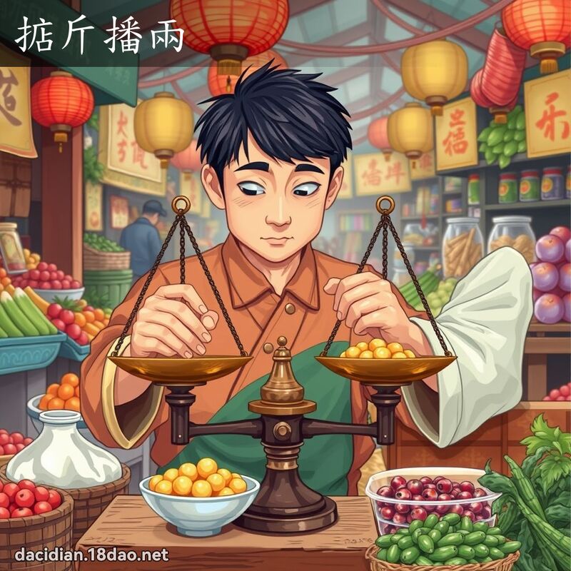 掂斤播两 - 国语大辞典配图