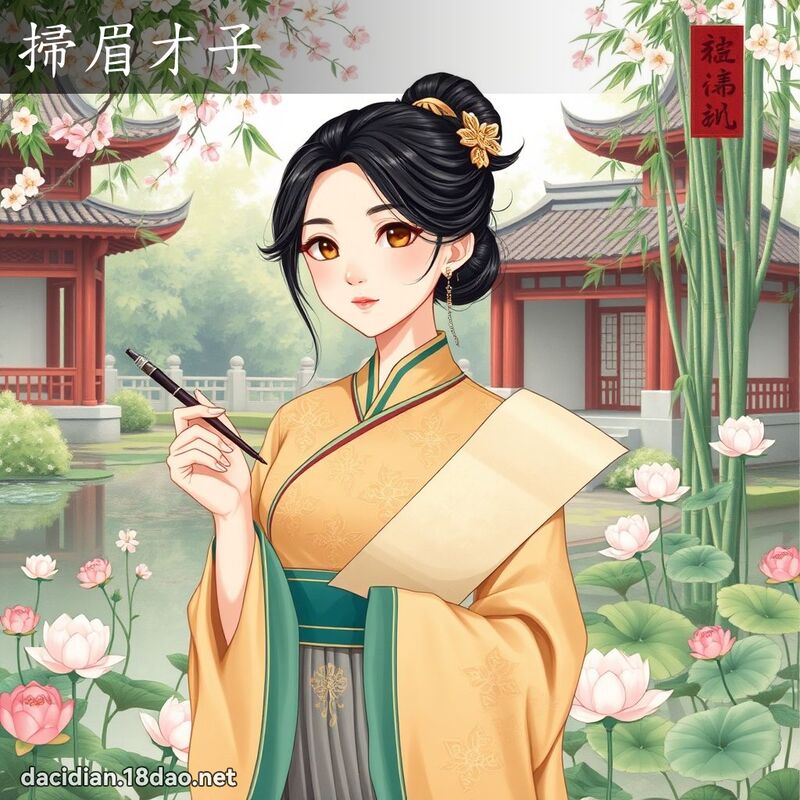 掃眉才子 - 國語大辭典配圖