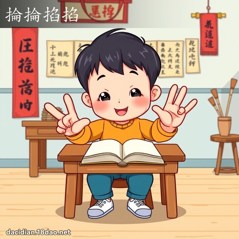 掄掄掐掐 - 國語大辭典配圖