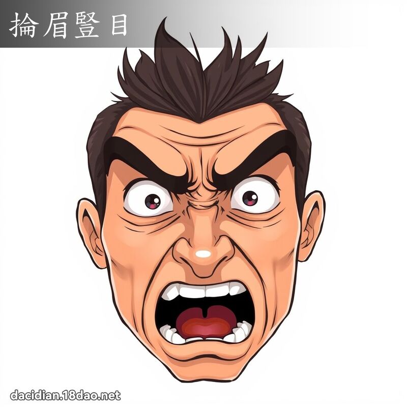 抡眉竖目 - 国语大辞典配图