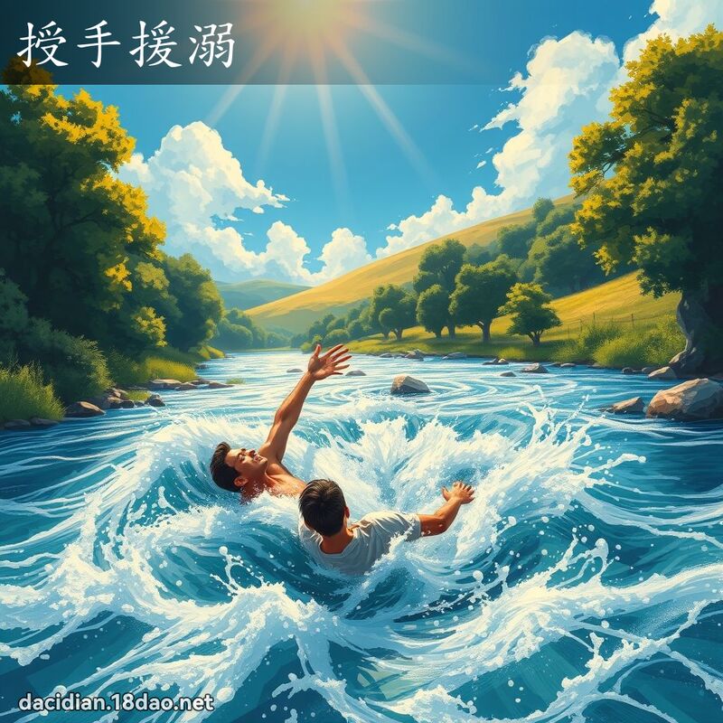 授手援溺 - 国语大辞典配图