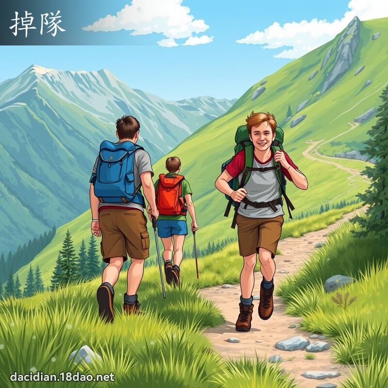 掉队 - 国语大辞典配图