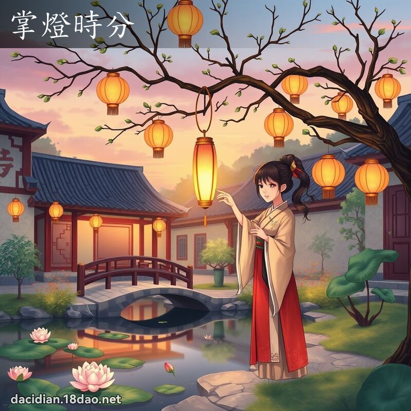 掌燈時分 - 國語大辭典配圖