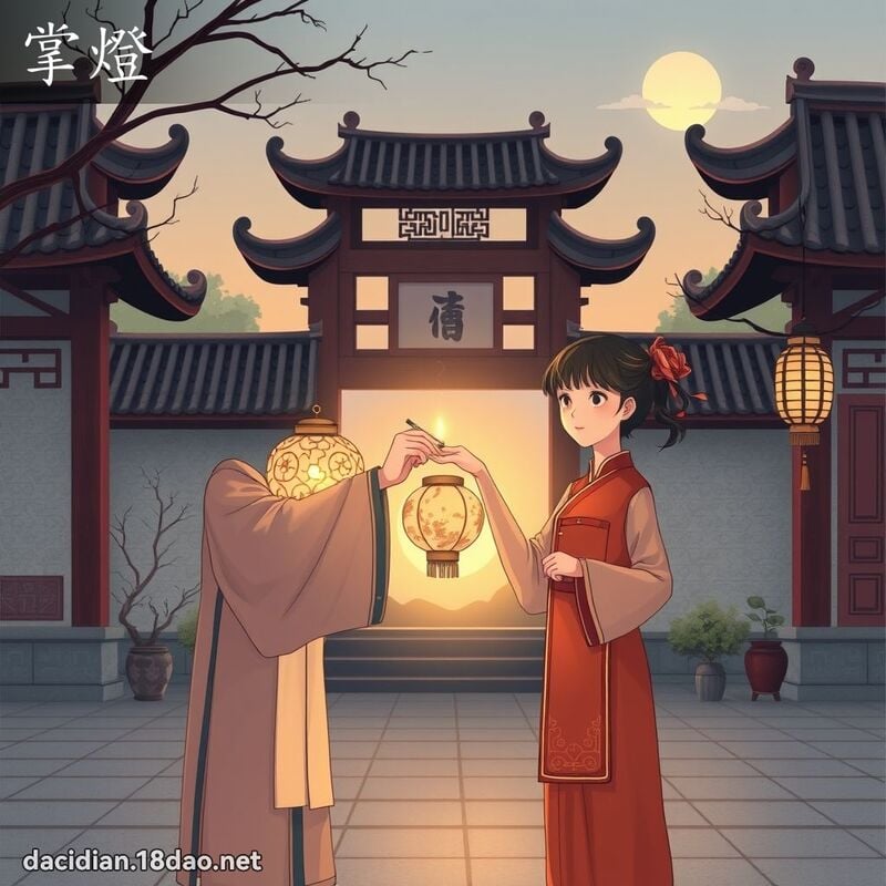 掌灯 - 国语大辞典配图