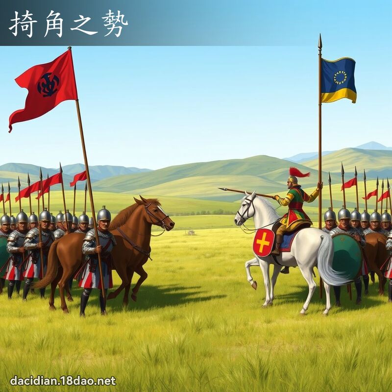 掎角之勢 - 國語大辭典配圖