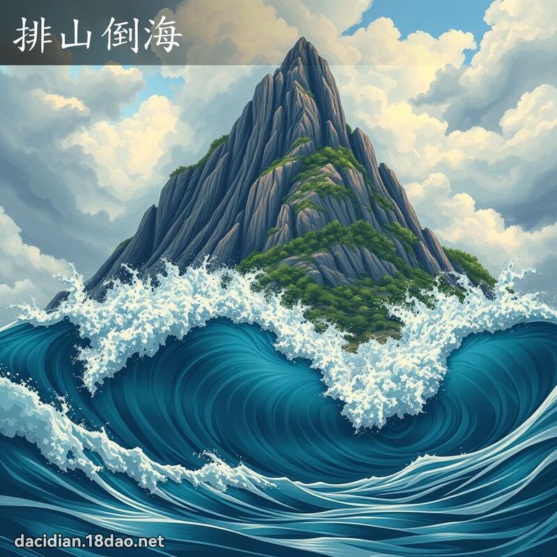 排山倒海 - 國語大辭典配圖