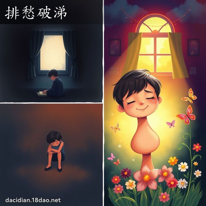 排愁破涕 - 国语大辞典配图