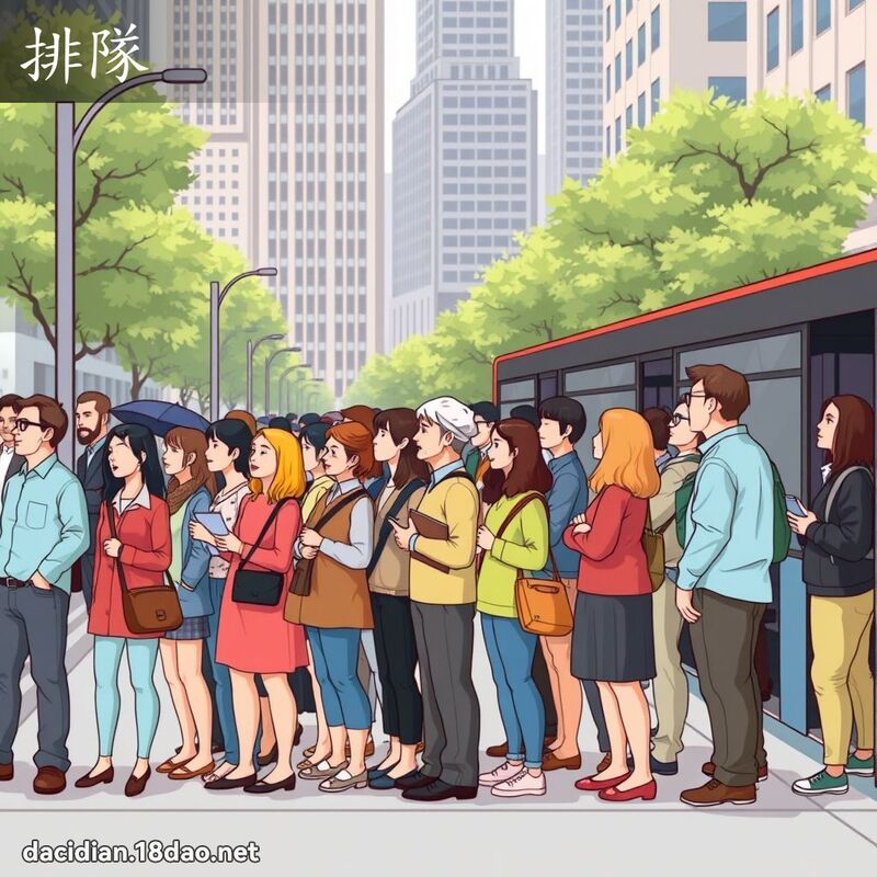 排隊 - 國語大辭典配圖